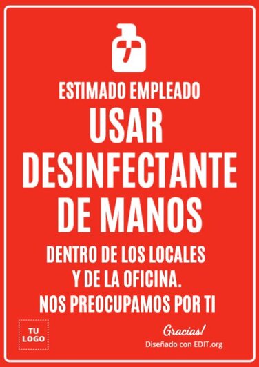 Edita un cartel de gel hidroalcohólico