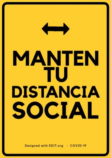 Editar cartel de distancia social
