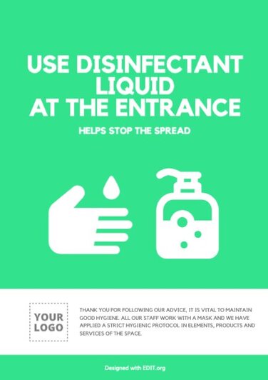 Edit a hand sanitizer sign