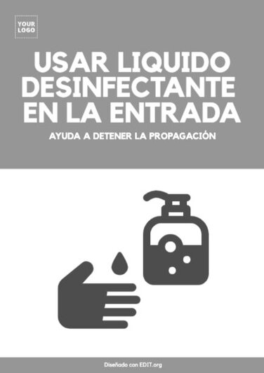 Edita un cartel de gel hidroalcohólico