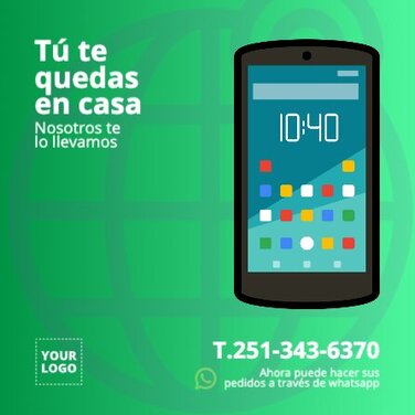 Edita una plantilla para entrega a domicilio