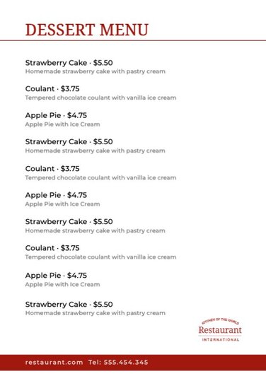 Edit designs for your restaurant