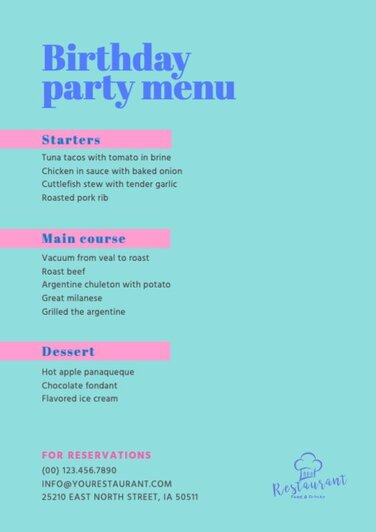 Edit designs for your restaurant