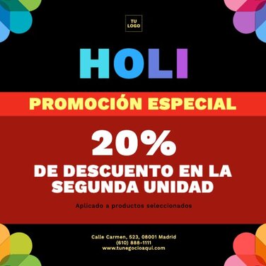 Crea un diseño de Holi