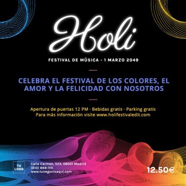 Crea un diseño de Holi