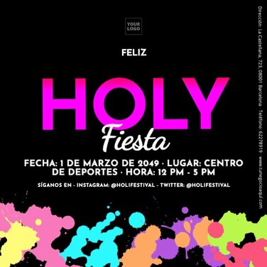 Crea un diseño de Holi