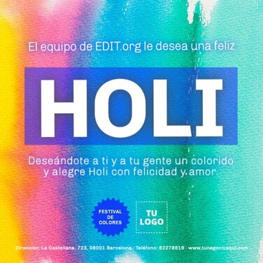 Crea un diseño de Holi