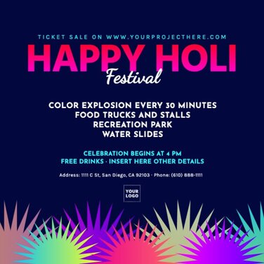 Promotional Holi Flyer Templates