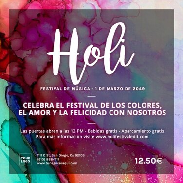 Crea un diseño de Holi