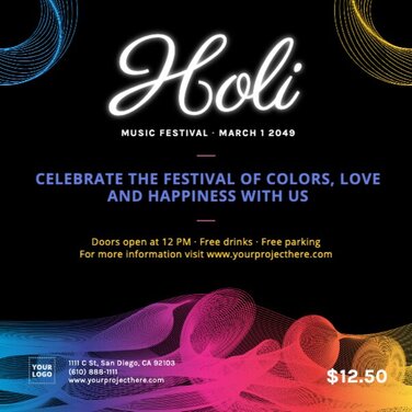Promotional Holi Flyer Templates
