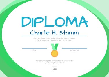 Edit a diploma for kids