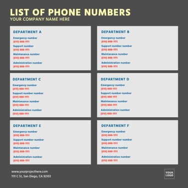 Modifier un modèle de liste de hotlines