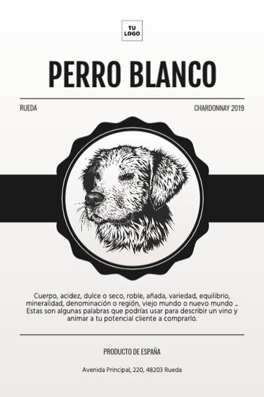 Edita una etiqueta de vino