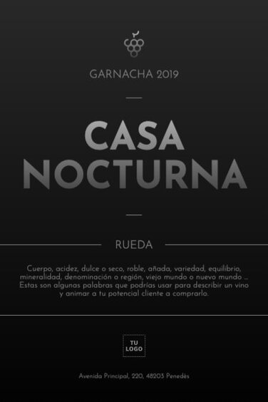 Edita una etiqueta de vino