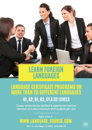 Edite um design para suas aulas de idiomas
