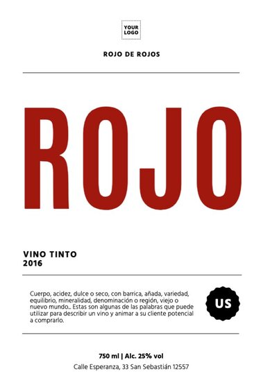 Edita una etiqueta de vino