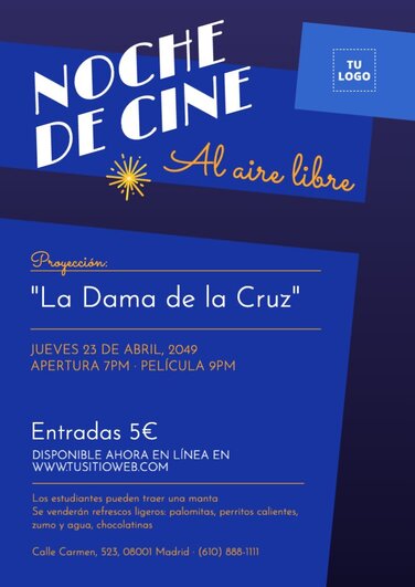 Edita un cartel de noche de cine
