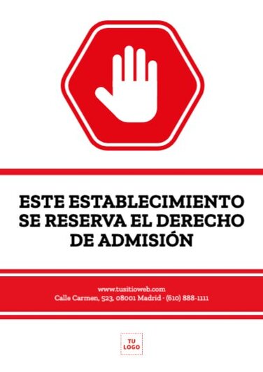 Carteles De Derecho De Admisión Para Imprimir Gratis 1424