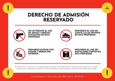 Editar un cartel de Derecho de Admisión