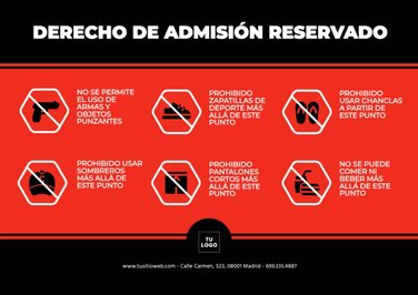 Editar un cartel de Derecho de Admisión