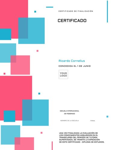 Edita un diploma para niños