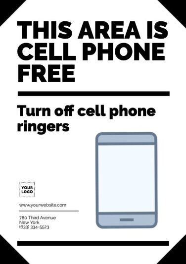 Edit a no cell phone sign