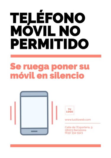 Carteles De Prohibido El Uso De M Vil Editables