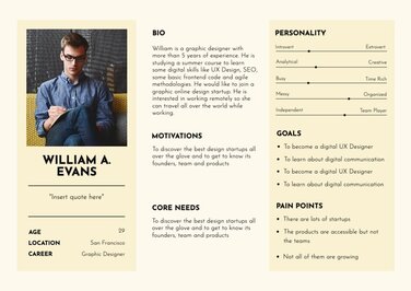 User Persona Online Editable Templates and Examples