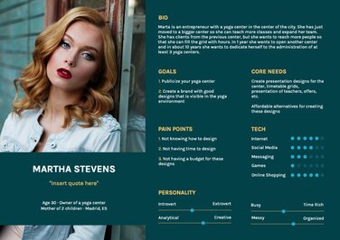 User Persona Online Editable Templates and Examples