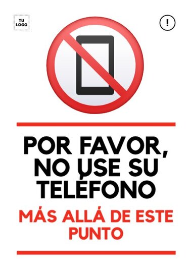 Carteles De Prohibido El Uso De Móvil Editables 