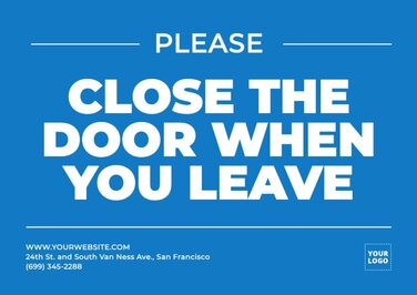 Close the Door Posters to Edit Online