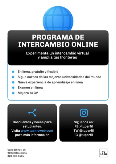 Edita una plantilla de programa de intercambio