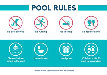 Bearbeite ein Regelschild für Schwimmbäder