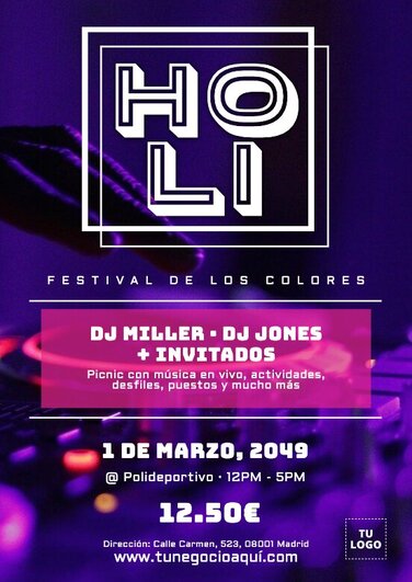 Crea un diseño de Holi