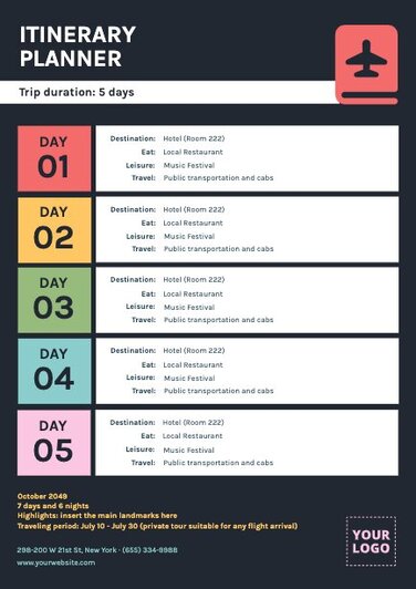 Free Travel Itinerary Templates to Edit and Print