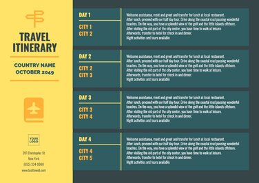 Free Travel Itinerary Templates to Edit and Print