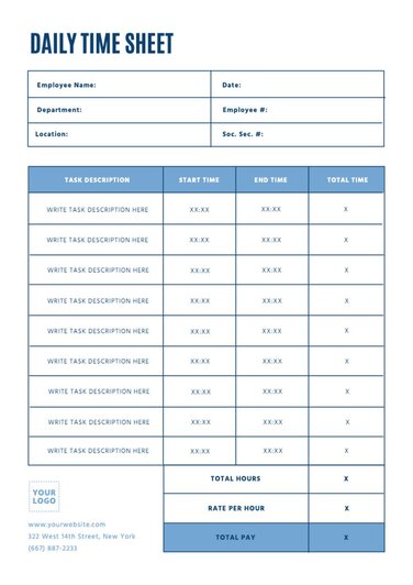 Online editable timesheet templates