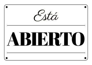 Edita un cartel de abierto o cerrado