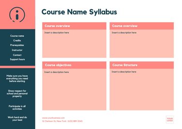 Syllabus Didactic Programming Templates To Edit Online