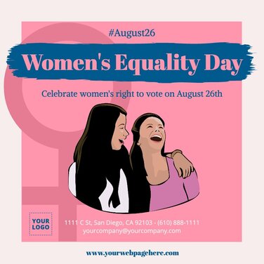 Free Women Equality Day designs & Gender Equality Posters