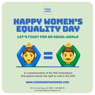 Free Women Equality Day designs & Gender Equality Posters