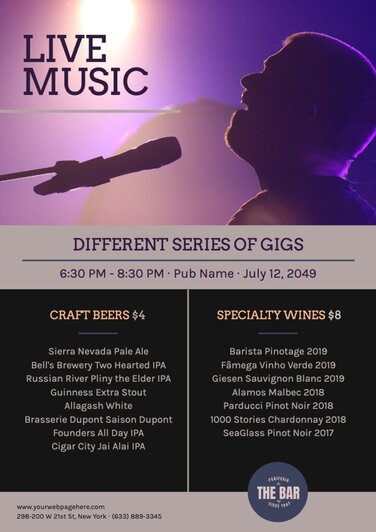 Edit a live concert flyer