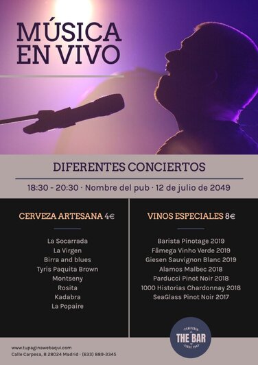 Edita un diseño de música en directo