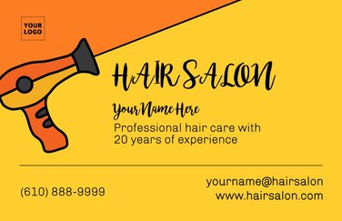Edit a hair stylist business card template
