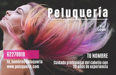 Edita una tarjeta de visita de peluquería