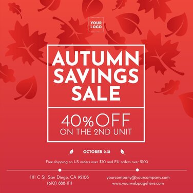 Editable Fall Sales Poster Templates Online