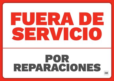 Carteles editables de Fuera de Servicio y No Funciona para imprimir