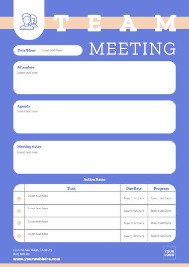 Meeting Minutes templates to edit online and print