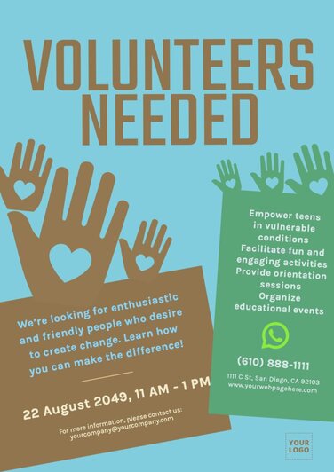 How to create Volunteers Wanted signs online