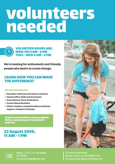 Create your own volunteers wanted design